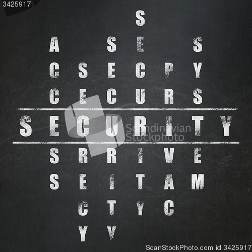 Image of Security concept: word Security in solving Crossword Puzzle