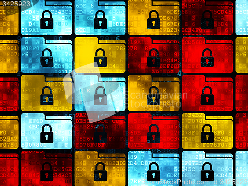 Image of Business concept: Folder With Lock icons on Digital background