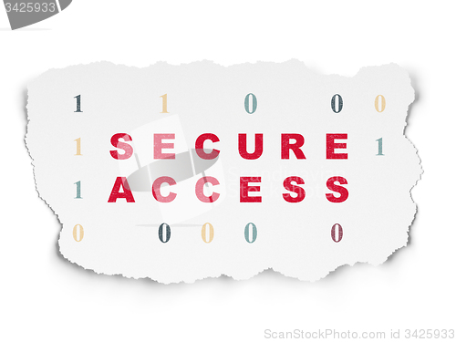 Image of Safety concept: Secure Access on Torn Paper background