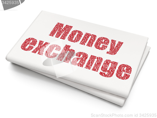 Image of Banking concept: Money Exchange on Blank Newspaper background