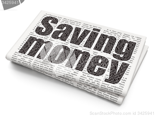 Image of Business concept: Saving Money on Newspaper background