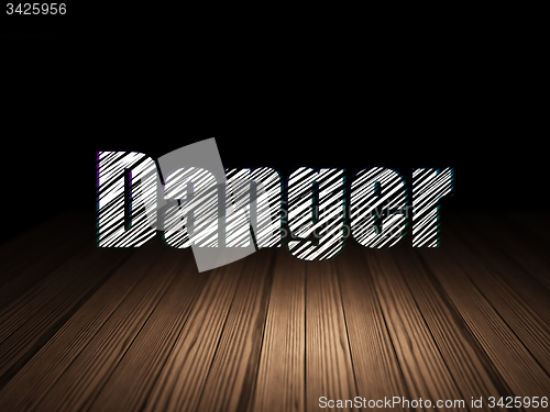 Image of Security concept: Danger in grunge dark room
