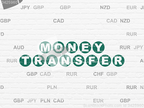 Image of Money concept: Money Transfer on wall background