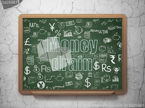 Image of Money concept: Money Drain on School Board background