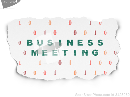 Image of Business concept: Business Meeting on Torn Paper background