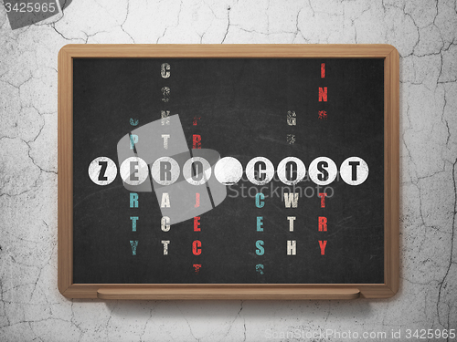 Image of Finance concept: word Zero cost in solving Crossword Puzzle