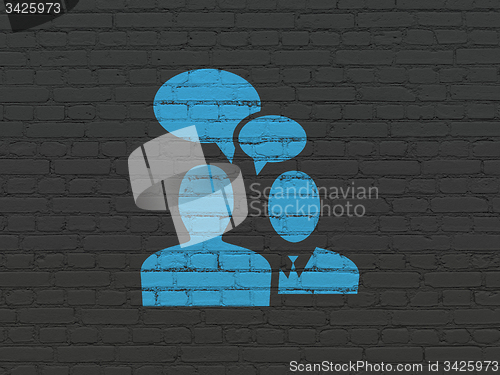 Image of Finance concept: Business Meeting on wall background