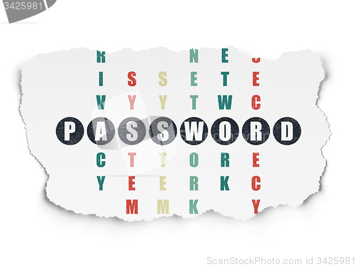 Image of Security concept: word Password in solving Crossword Puzzle