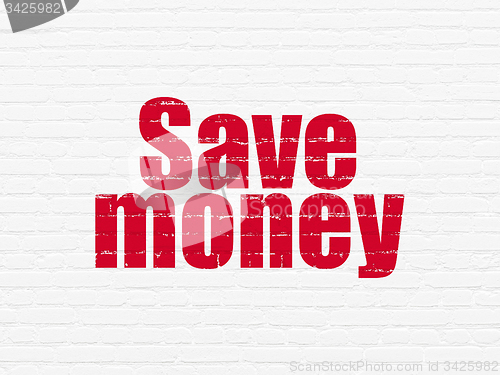 Image of Money concept: Save Money on wall background