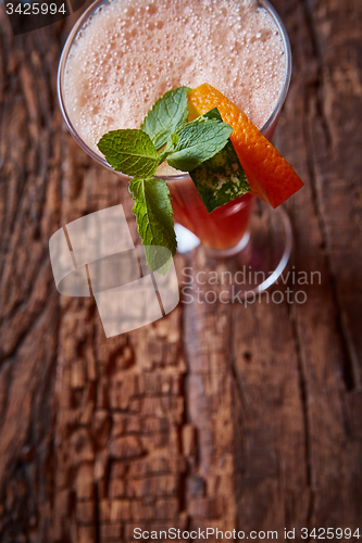 Image of glass watermelon and orange smoothie