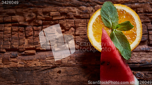Image of Watermelon, mint and orange
