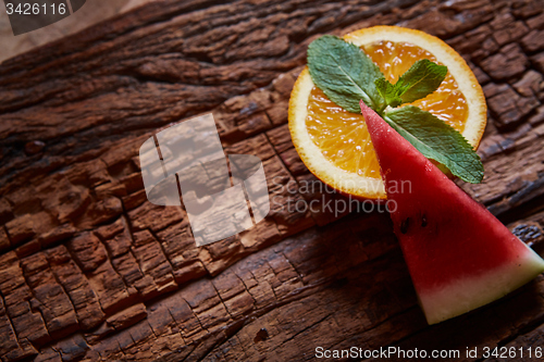 Image of Watermelon, mint and orange