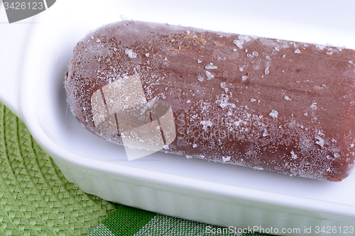 Image of Fresh chocolate ice cream close up