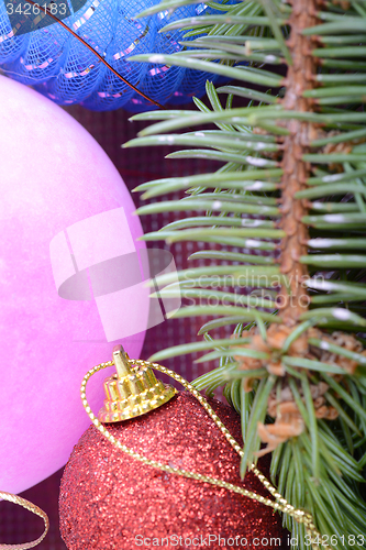 Image of Christmas tree with decoration, detail