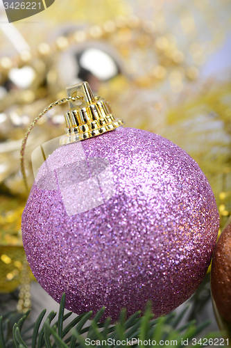 Image of Christmas tree with decoration, detail