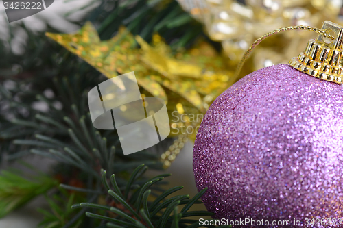 Image of Christmas composition with Christmas balls and Christmas decoration