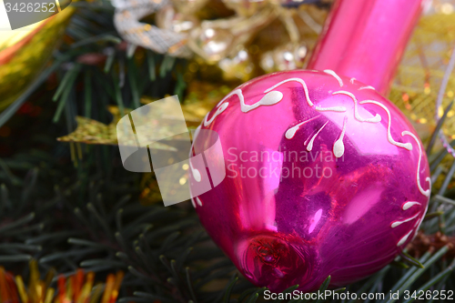 Image of Christmas composition with Christmas balls and Christmas decoration