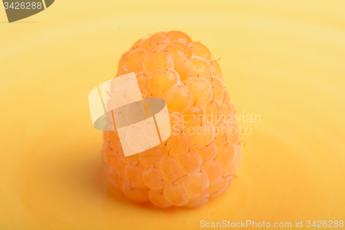 Image of Close up of yellow raspberries
