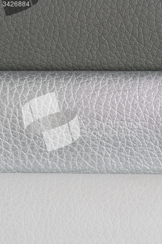 Image of Grey leather texture closeup