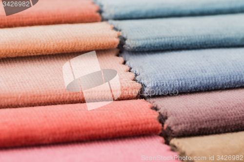 Image of Multi color fabric texture samples