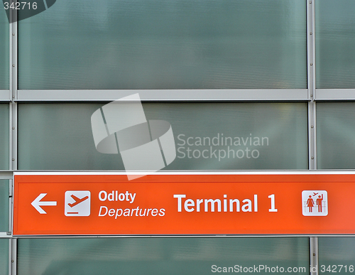 Image of Departure terminal sign