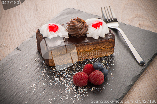 Image of Piece of chocolate cake