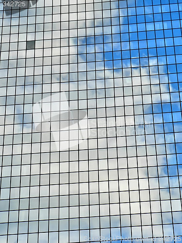 Image of Skycraper clouds  reflections