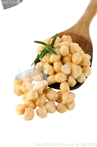 Image of chickpeas over spoon 