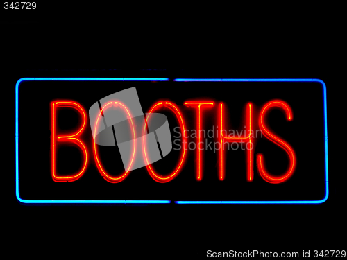 Image of game booths neon sign