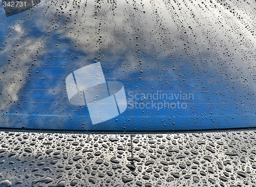 Image of car windscreen with rain drops