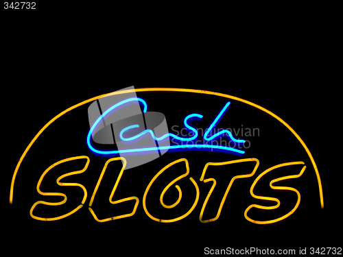 Image of cash slots neon sign