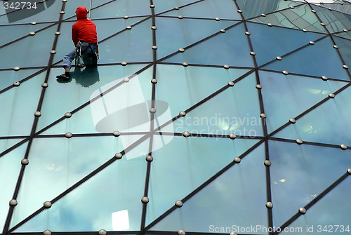 Image of Climber on glass roof