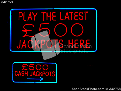 Image of jackpots neon sign