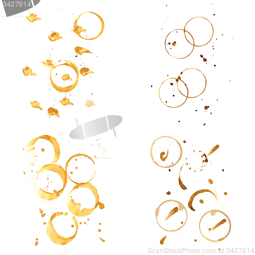 Image of Collection of coffee splashes and stains