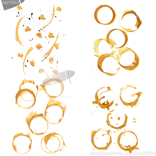 Image of Collection of coffee splashes and stains