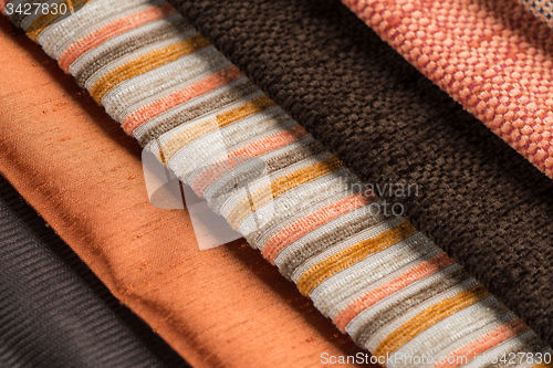 Image of Multi color fabric texture samples