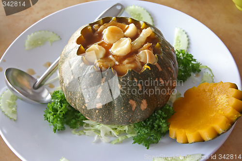 Image of Chinese soup in pumpkin
