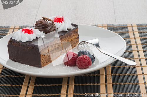 Image of Piece of chocolate cake