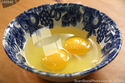 Image of Two raw eggs