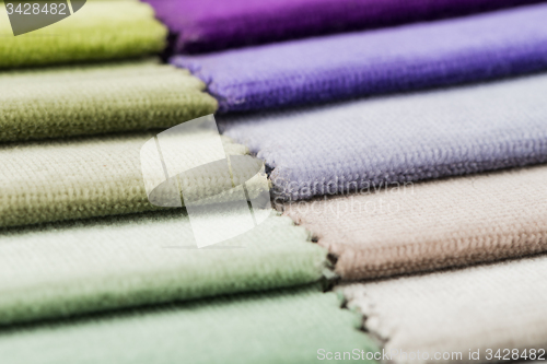 Image of Multi color fabric texture samples