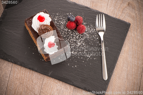 Image of Piece of chocolate cake