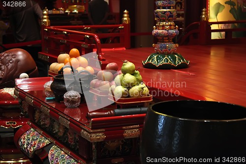 Image of Chinese temple offerings