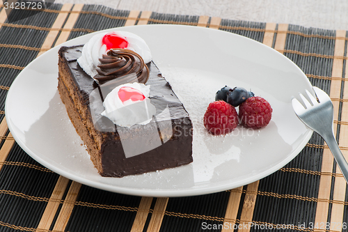 Image of Piece of chocolate cake