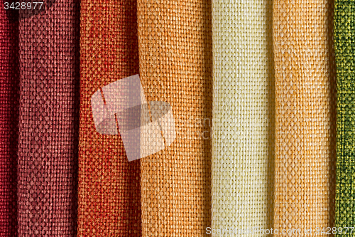 Image of Multi color fabric texture samples