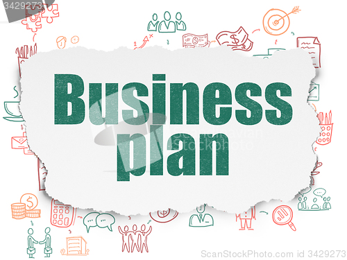 Image of Business concept: Business Plan on Torn Paper background