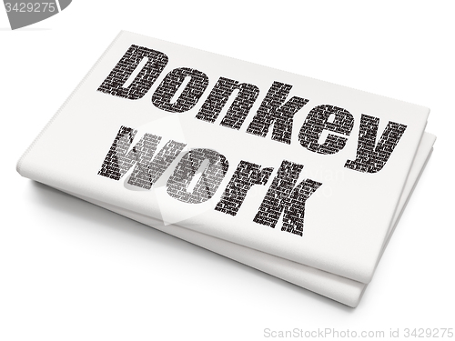Image of Business concept: Donkey Work on Blank Newspaper background