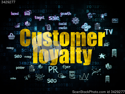 Image of Advertising concept: Customer Loyalty on Digital background