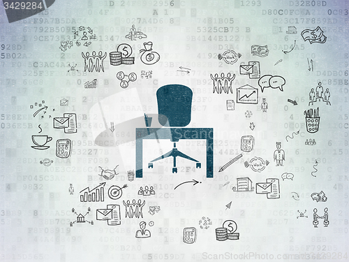 Image of Finance concept: Office on Digital Paper background