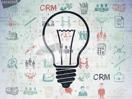 Image of Finance concept: Light Bulb on Digital Paper background