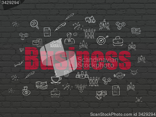 Image of Business concept: Business on wall background